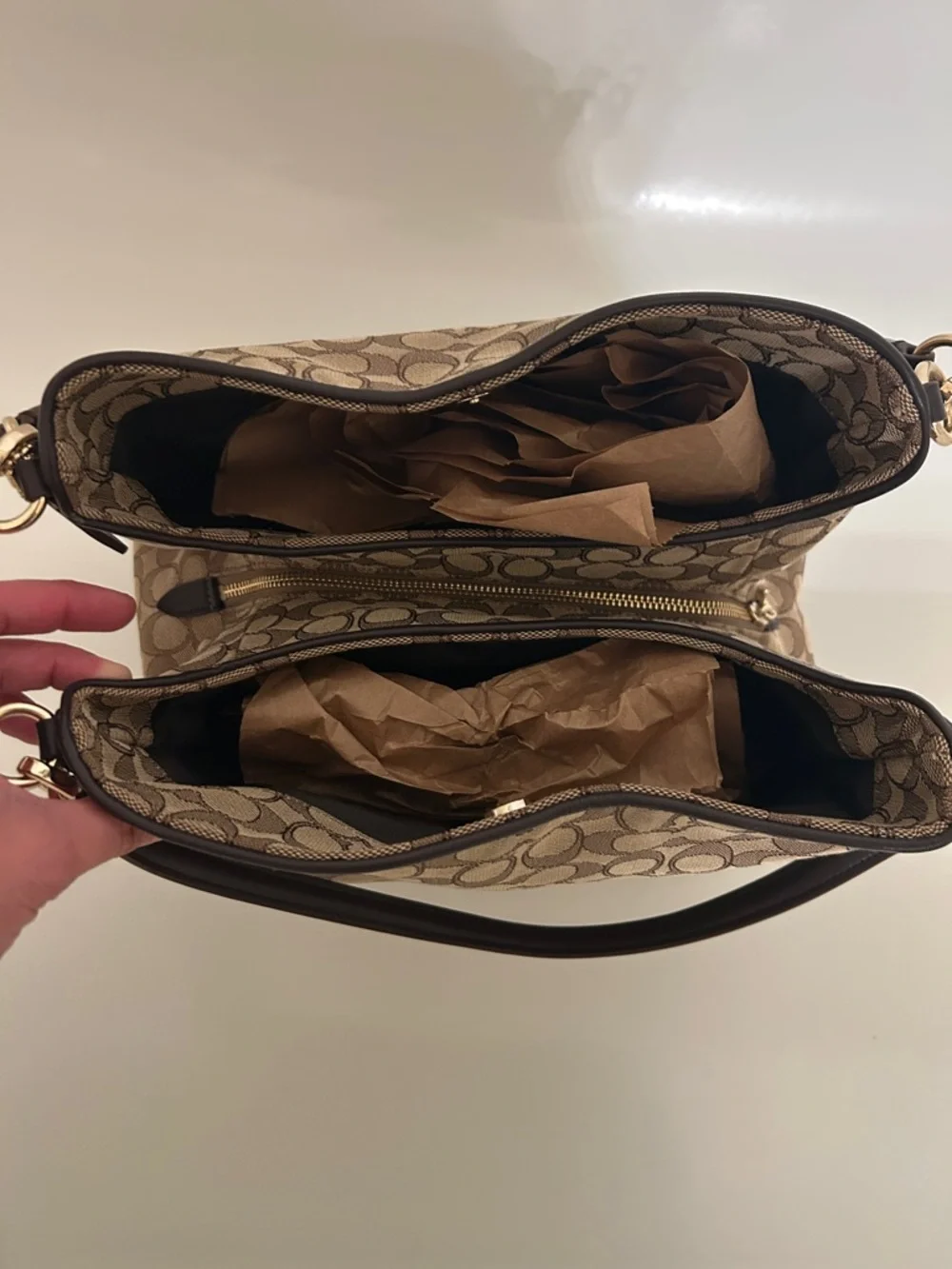 Coach Phoebe Shoulder Bag F36424 Khaki/Brown Signature Canvas – Classic & Chic